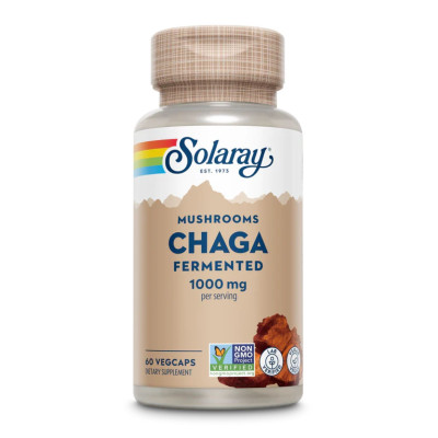 Гриб Чага, Fermented Chaga Mushroom 1000mg - 60 vcaps