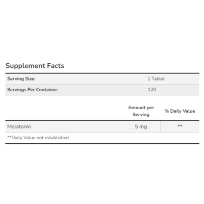 Мелатонін, Melatonin 5 mg - 120 tabs