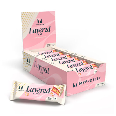 Layered Bar - 12x60g Vanilla Birthday Cake Layered Bar - 12x60g Vanilla Birthday Cake