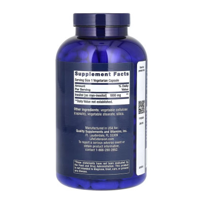 Інозитол, Inositol 1000mg - 360 vcaps