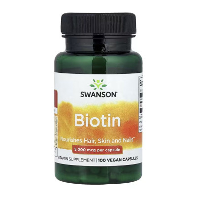 Біотин, Biotin 5000mcg - 100 caps Біотин, Biotin 5000mcg - 100 caps
