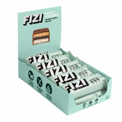 FIZI Chocolate Bar - 10х45g Coconut Cookie-Almond FIZI Chocolate Bar - 10х45g Coconut Cookie-Almond