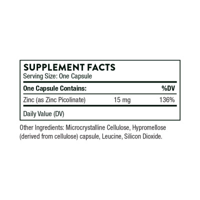 Цинк піколінат 15 мг, Thorne Zinc Picolinate 15 mg - 60 caps