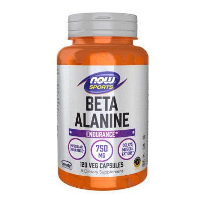 NOW Foods, Sports, бета-аланін, для підтримки витривалості, 750 мг, 120 веганських капсул