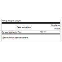 Джимнема Сільвестра, Full Spectrum Gymnema Sylvestre Leaf 400 mg - 100caps