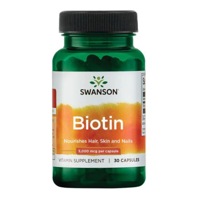Біотин, Biotin 5000mcg - 30 caps Біотин, Biotin 5000mcg - 30 caps