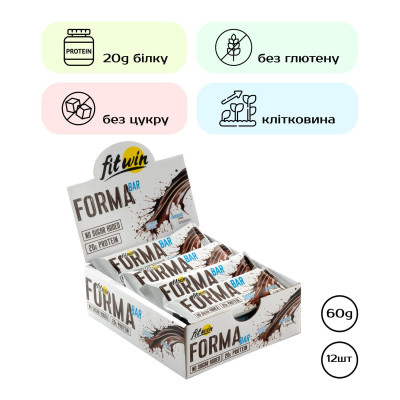 Протеїнові батончики, Forma Bar - 12x60g Chocolate