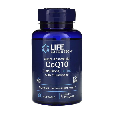 Super-Absorbable CoQ10 (Ubiquinone) with d-Limonene 100mg - 60 softgels