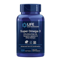 Супер Омега, Super Omega-3 EPA/DHA Fish Oil, Sesame Lignans & Olive Extract - 120 Enteric coated softgels