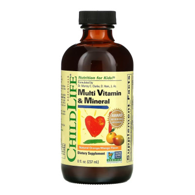 Мульти вітаміно-мінерали в рідкій формі, Multi Vitamin & Mineral Liquid - 237ml Orange Mango