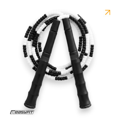 Бісерна скакалка EasyFit FreeRope 2,7 м для фрістайлу (чорно-біла)