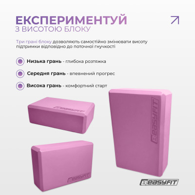 Блок для йоги EasyFit EVA Рожевий