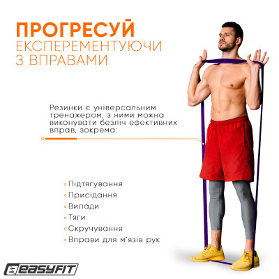 Гумова петля EasyFit ORIGIN 15–45 кг фіолетова
