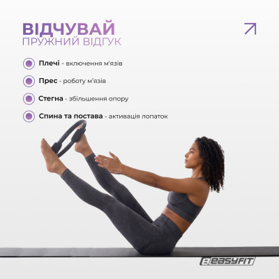 Кільце для пілатесу EasyFit чорне
