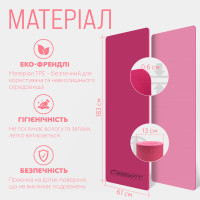 Килимок для йоги та фітнесу EasyFit TPE+TC 6 мм двошаровий + чохол рожевий-св. рожевий