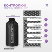 Масажний килимок EasyFit з подушкою (аплікатор Кузнєцова) + чохол Сірий з чорним