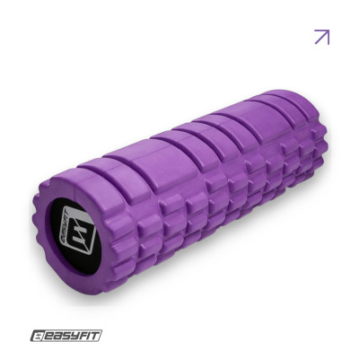 Масажний ролер EasyFit Solid Grid Roller Mini 30 см фіолетовий