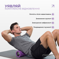 Масажний ролер EasyFit Solid Grid Roller Mini 30 см фіолетовий