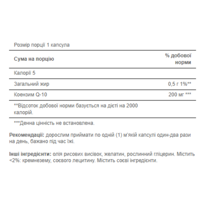 Коензим Q-10, Q-SORB™ Co Q-10 200 mg - 60 Rapid Release Softgels