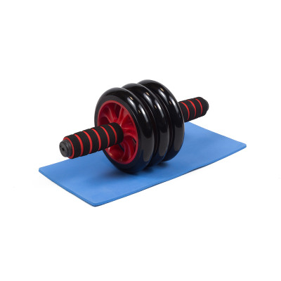 Ролик для пресу EasyFit з килимком Червоний (3 колеса) Ролик для пресу EasyFit з килимком Червоний (3 колеса)