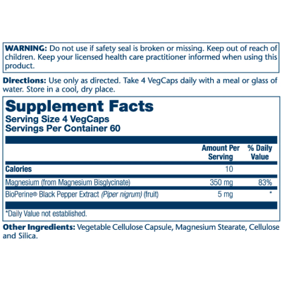 Magnesium Glycinate 350mg - 240 vcaps