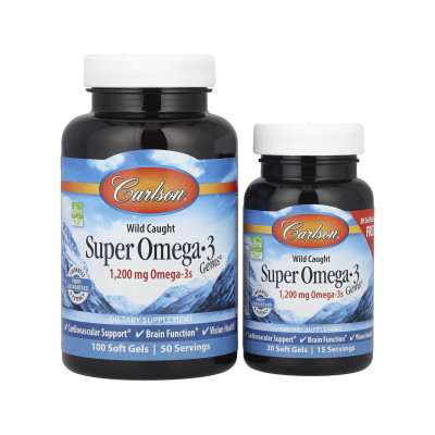 Супер Омега 3, Super Omega-3 Gems 100+30 - 130 softgels