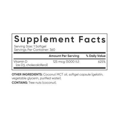 Vitamin D3 5000IU - 360 softgels