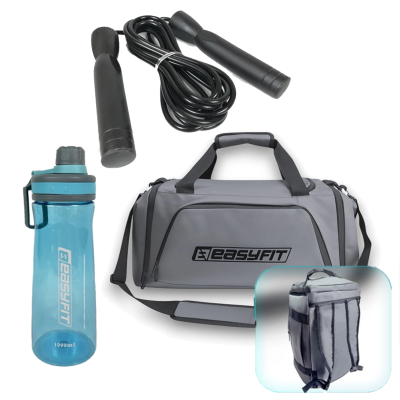Комплект 1009. Спортивна сумка-рюкзак EasyFit BackBag 28 л + Пляшка для води EasyFit CHFe 1000 мл синя або зелена + Швидкісна скакалка EasyFit 280 см з підшипником Комплект 1009. Спортивна сумка-рюкзак EasyFit BackBag 28 л + Пляшка для води EasyFit CHFe 1000 мл синя або зелена + Швидкісна скакалка EasyFit 280 см з підшипником