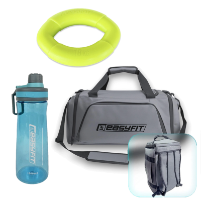 Комплект 1010. Спортивна сумка-рюкзак EasyFit BackBag 28 л + Пляшка для води EasyFit CHFe 1000 мл синя або зелена + Еспандер кистьовий EasyFit Elliptic 18 кг зелений Комплект 1010. Спортивна сумка-рюкзак EasyFit BackBag 28 л + Пляшка для води EasyFit CHFe 1000 мл синя або зелена + Еспандер кистьовий EasyFit Elliptic 18 кг зелений