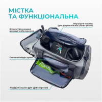 Комплект 1011. Спортивна сумка-рюкзак EasyFit BackBag 28 л + Пляшка для води EasyFit CHFe 1000 мл синя або зелена + Еспандер кистьовий пружинний 5-60 кг EasyFit з лічильником