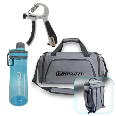 Комплект 1011. Спортивна сумка-рюкзак EasyFit BackBag 28 л + Пляшка для води EasyFit CHFe 1000 мл синя або зелена + Еспандер кистьовий пружинний 5-60 кг EasyFit з лічильником Комплект 1011. Спортивна сумка-рюкзак EasyFit BackBag 28 л + Пляшка для води EasyFit CHFe 1000 мл синя або зелена + Еспандер кистьовий пружинний 5-60 кг EasyFit з лічильником