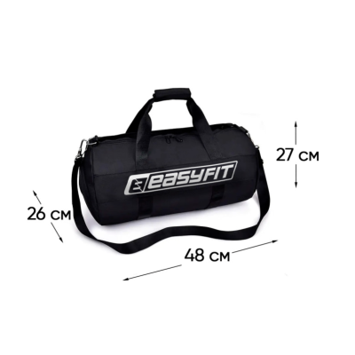 Комплект 1016. Спортивна сумка EasyFit ActivePack чорна + Пляшка для води EasyFit CHFe 1000 мл + Швидкісна скакалка EasyFit 280 см з підшипником