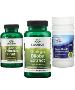 Комплект 2007. Чоловіча сила. Ginkgo Biloba Extract 120 mg - 100 veg caps + Tribulus Fruit 500mg - 90 cap + One Daily Men's - 100 tabs