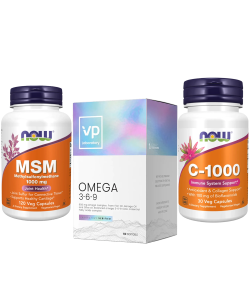 Комплект 2010. Підтримка суглобів. Omega 3-6-9 - 60 caps + Vitamin C-1000 - 30 vcaps + M.S.M 1000mg - 120 vcaps